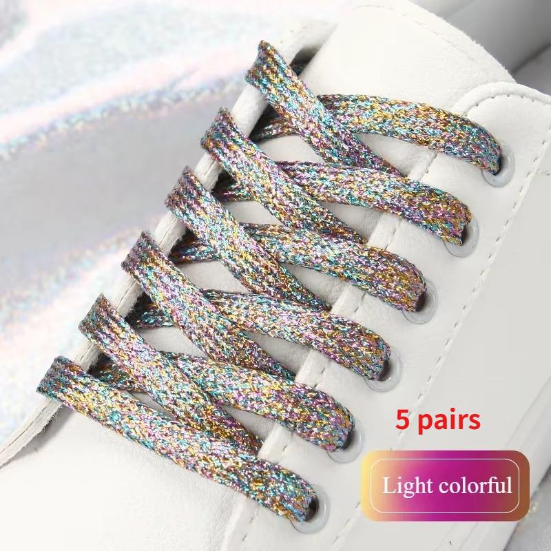 19 colors shiny gold and silver colorful bright shoelaces 100-140 cm sneakers shoelaces boots laces shoelaces string