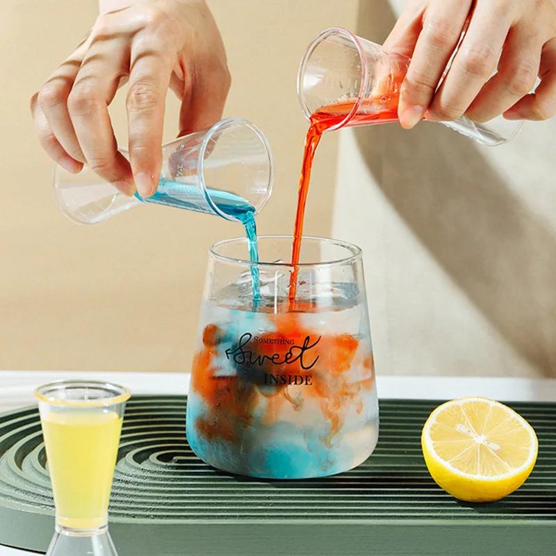 1PC Cocktail Shaker PP Measure Cup 20/40cc 10/20cc Double Shot Stackable Large Capacity Jigger Short Measuring Jugs