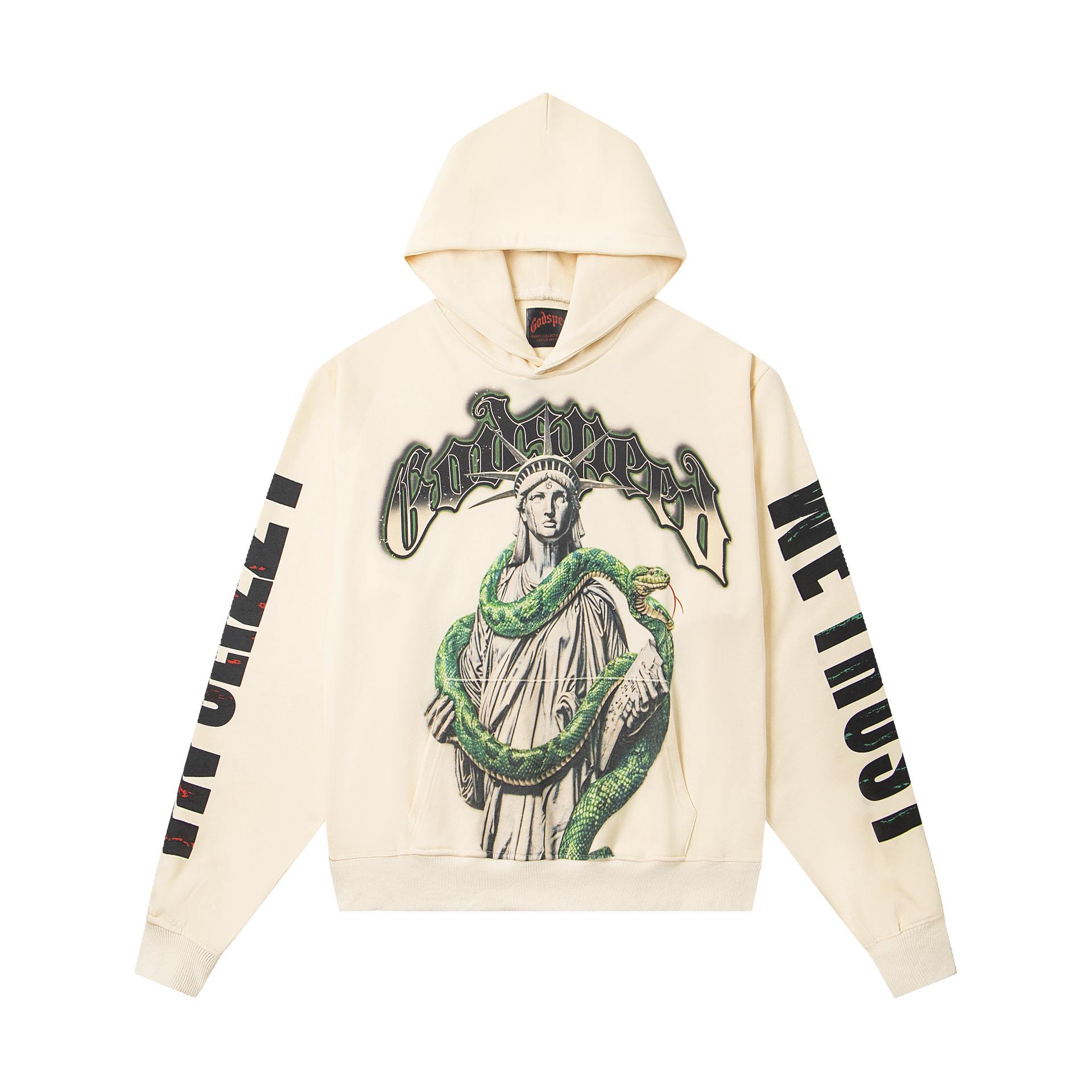 2025 Autumn/Winter Statue of Liberty Snake Pattern Unisex Hoodie L