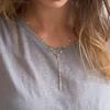 Vintage Copper Handmade Lip Chain Accessories Women, Stylish Simple Hanging Stick Collarbone Chain Necklace