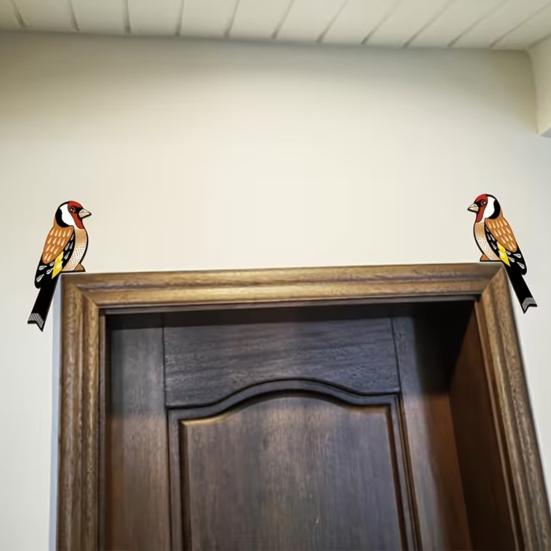 1 Pair Bird Door Topper Rustic Bird Shape Door Frame Corner Sculpture Wooden Wall Art Sign for Bedroom Living Room