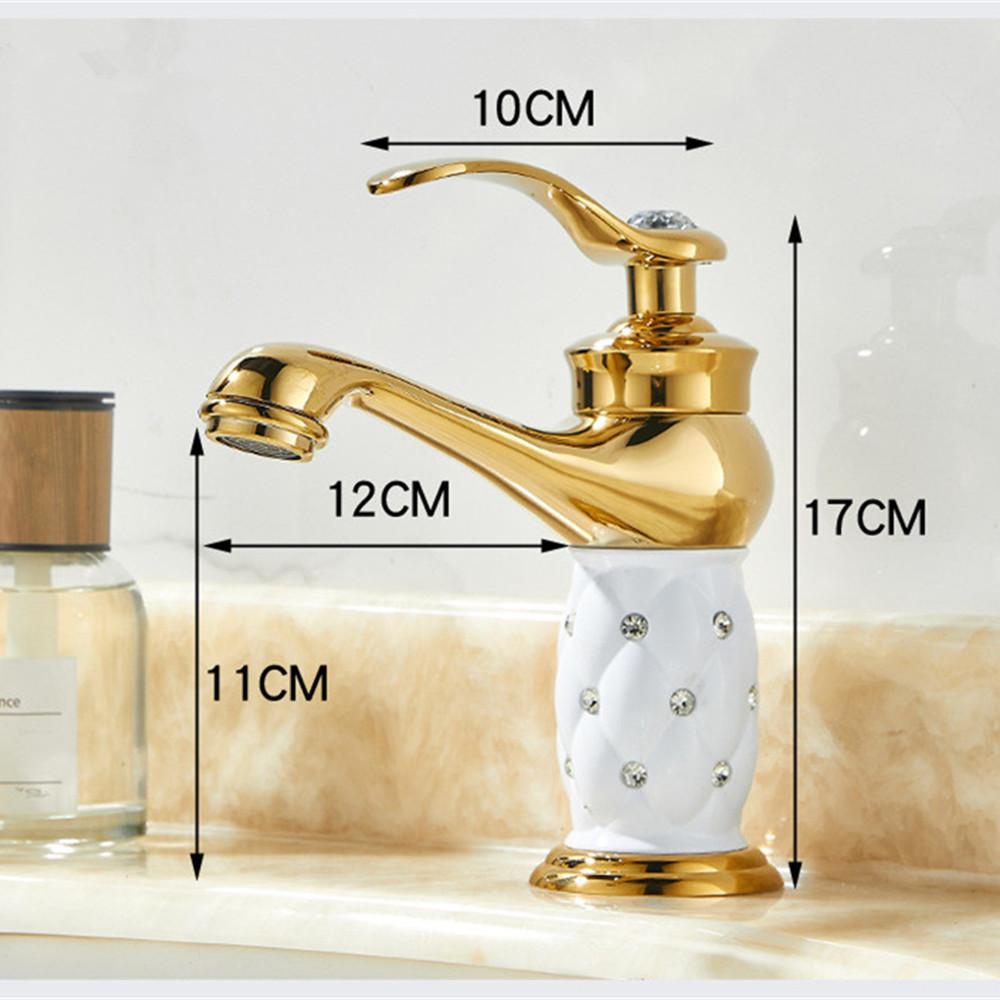 Tuqiu Змішувач для ванної кімнати Латунь Золотий білий Змішувач для раковини Холодна гаряча вода Змішувач для раковини Змішувач на палубі Чорний кран з рожевого золота