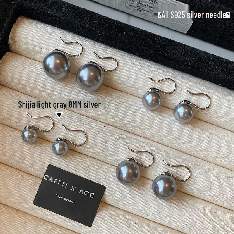 S925 Sterling Silver White Pearl High-Heel Earrings for Women – Luxury Niche Design