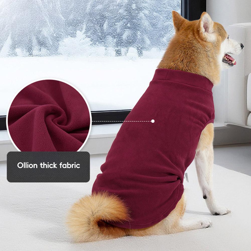 XS-3XL Dog Autumn Winter Vest Clothes Warm Fleece Pet Coat Home Wear Pet Hoodie for 4-42.5kg Medium Large Dogs Labrador Dog