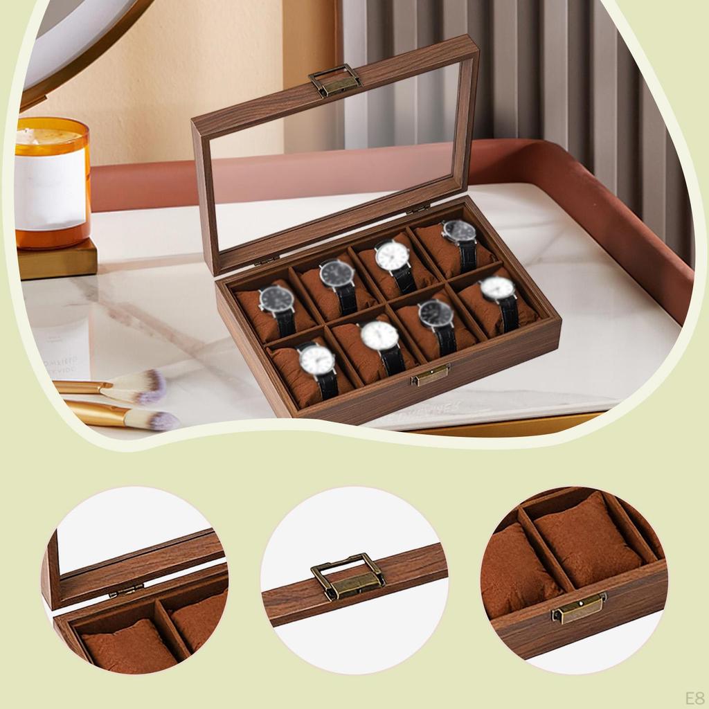 Classic And Multifunctional Watch Box, Organizer, Dustproof Case for Men Women, with Acrylic