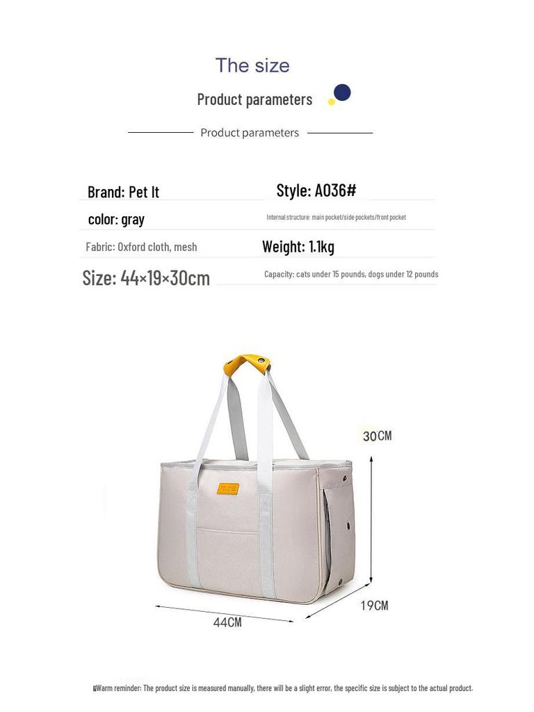 Breathable Foldable Cat Handbag – Portable Oxford Cloth Pet Carrier