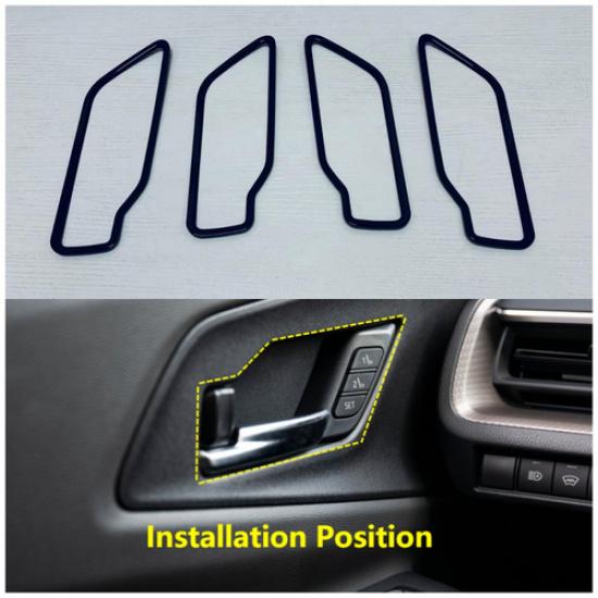 Glossy Black Inner Door Handle Frame Cover Trim For -2025 Toyota Prius 4pcs