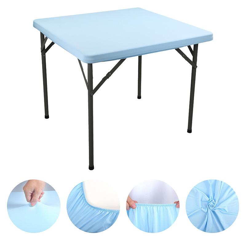 86X86Cm Square Table Cover Elastic Solid Color Wedding Table Protector Tablecloth for Dining Table Decor Picnic Outdoor Camping
