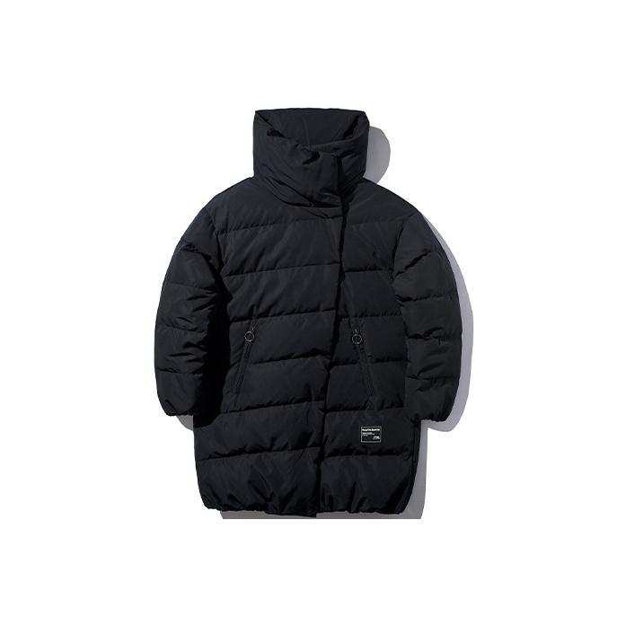 Li Ning Warm Stand Collar Mid-Length Down Jacket Women Outerwear Black AYMP074-3
