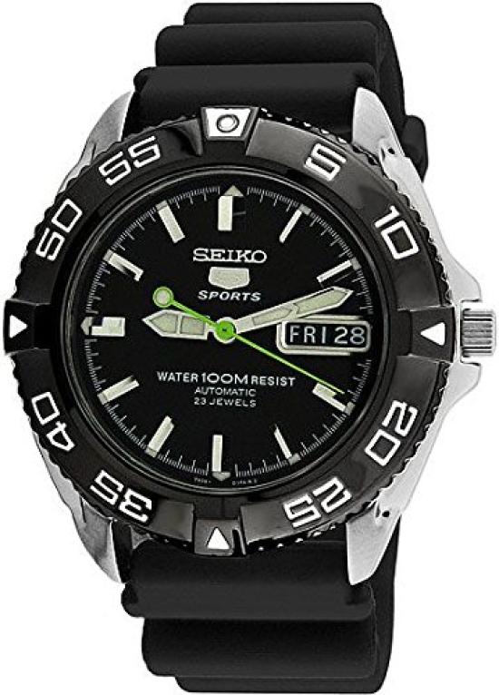 

SEIKO 5 SPORTS Спортивные часы Водонепроницаемость 100 м Сделано в Японии Автоматический завод Не требуется замена батареи Часы SNZB23J2 Черный каучуковый ремешок [Seiko]