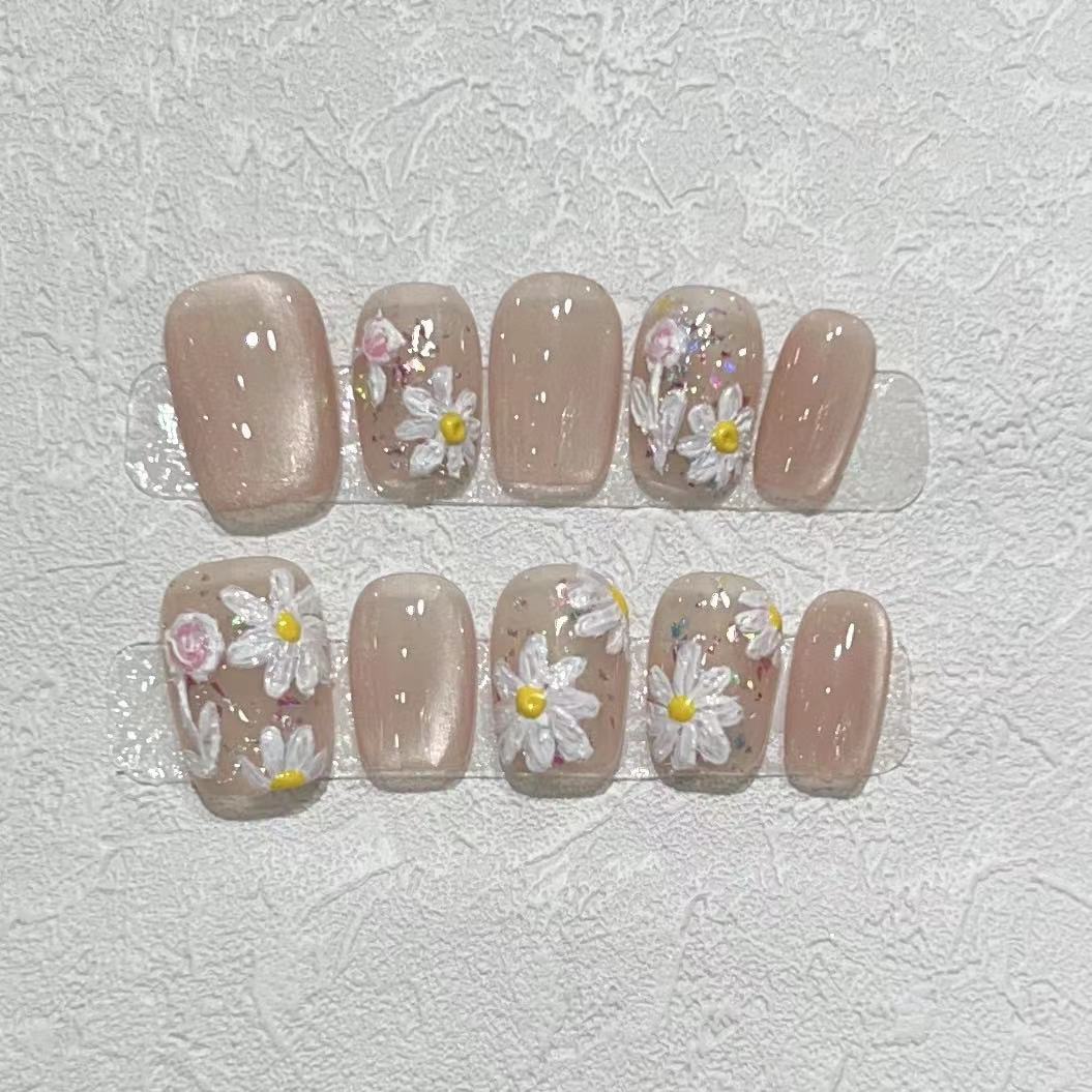 

Ношение брони Ручная работа Короткий накладной ноготь Ручная роспись Лето Весна Цветок Легкая роскошь Кошачий глаз Съемный накладной ноготь Large L