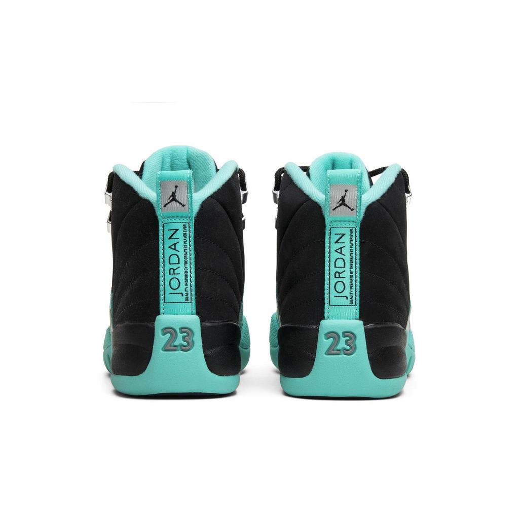 Air Jordan 12 GG 'Hyper Jade' (Unisex) Schwarz / Metallic-Silber-Hyper Jade Vintage Basketballschuhe 510815 017