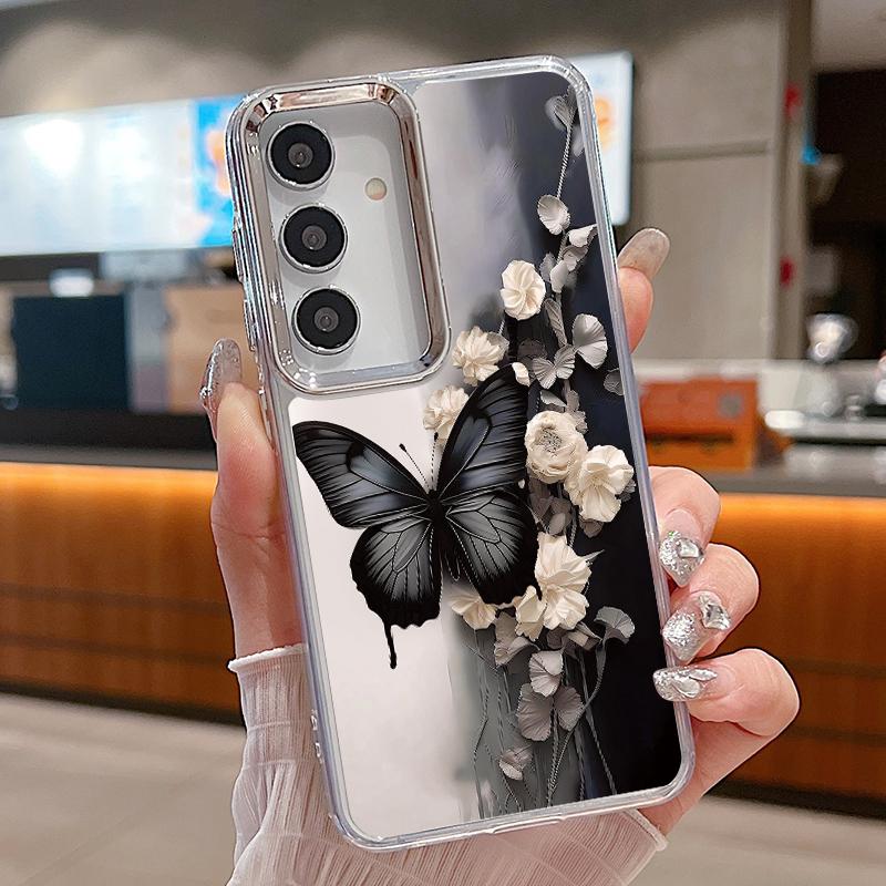 Butterfly Printed Phone Case For Samsung Galaxy S26 S25 S24 S23 Ultra S24 S25 FE A17 A57 A56 A16 A55 A37 A36 A15 Clear TPU Cover