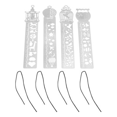 Righello Stencil Portatile Multifunzionale 4 Modelli Cartoni Animati Modelli Manuale Pittura Segnalibri