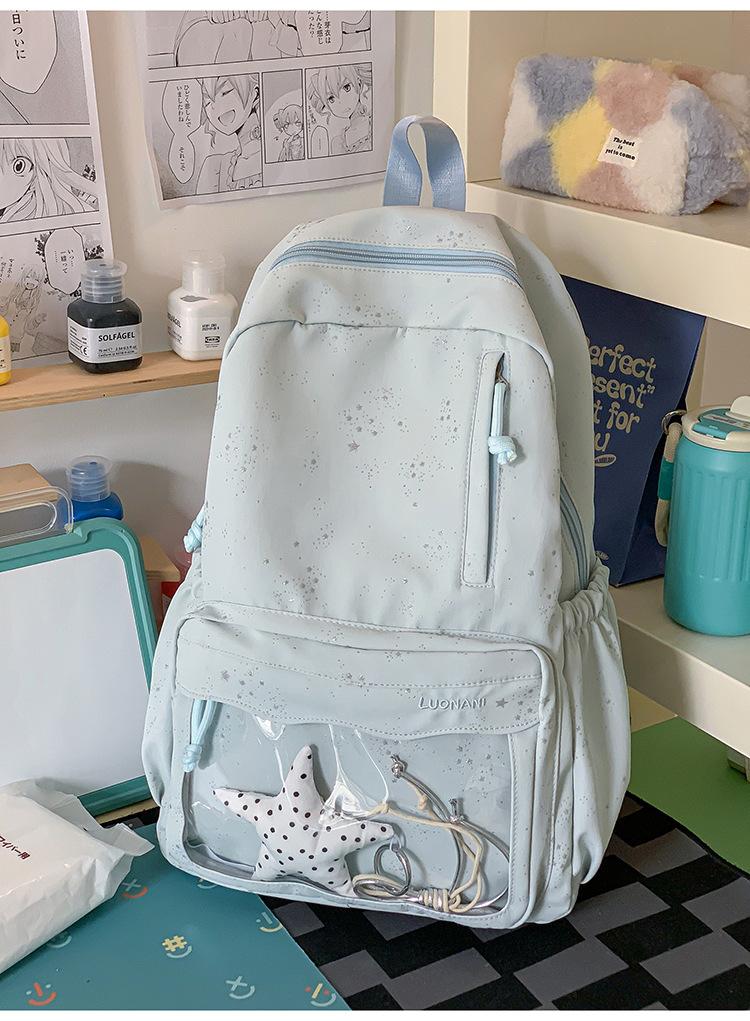 Schoolbag Korean polka dot star schoolbag women's 1011 new junior high school girls high school backpack college style commuter backpack