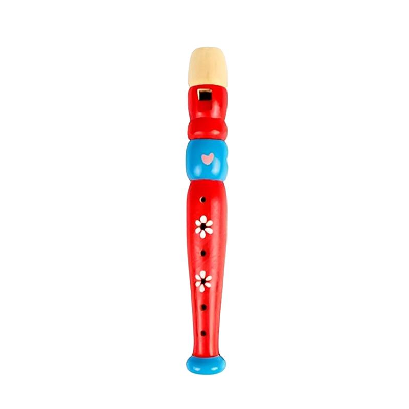 1PC 20cm Wooden Flute Colorful Children Music Instrument Trumpet Buglet Hooter Educational Learning Musical Toys for Kids TMZ