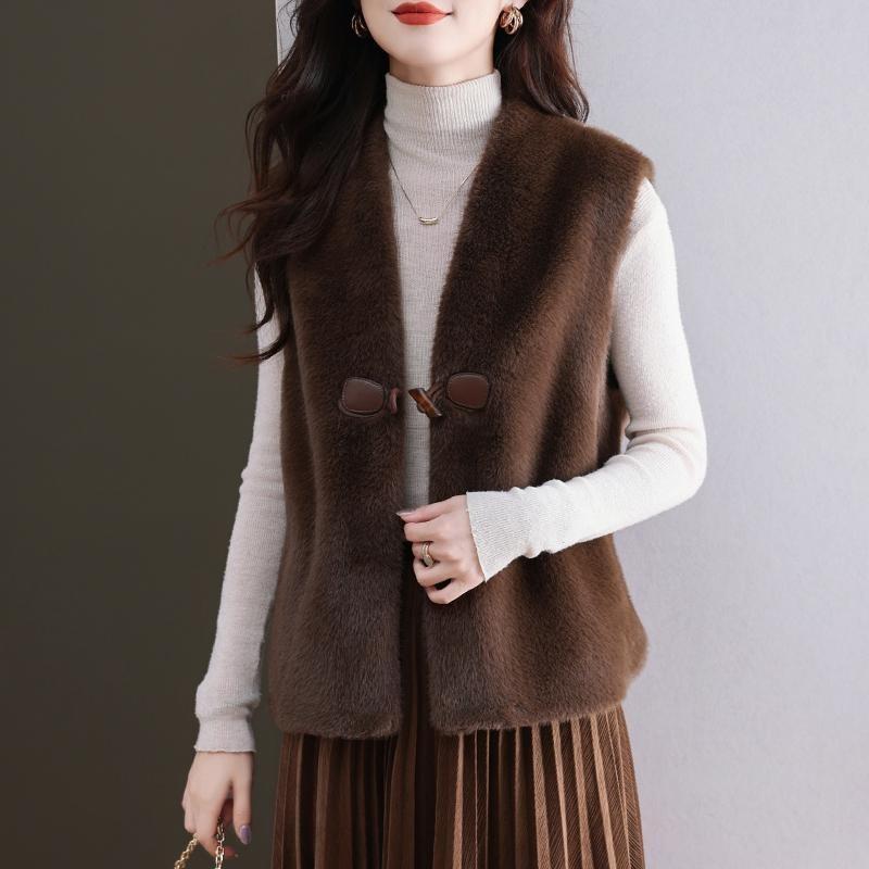 Spring and Autumn New Imitation Mink Velvet Vest Fur Coat Fashionable Wear Winter Short Imitation Mink Vest