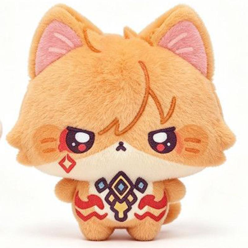 10cm Anime Honkai Star Rail Phainon Mydei Plüschtier Puppe Khaslana Katze Stofftier Spielzeug Plüsch Anhänger Schlüsselanhänger Puppe Geburtstagsgeschenke orange