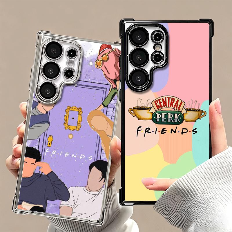 Friends Tv Show Theme Plating Phone Case For Samsung Galaxy S24 S25 FE S26 Edge S23 Ultra S22 S21 Plus S20 Anti-Fall Airabag Cov