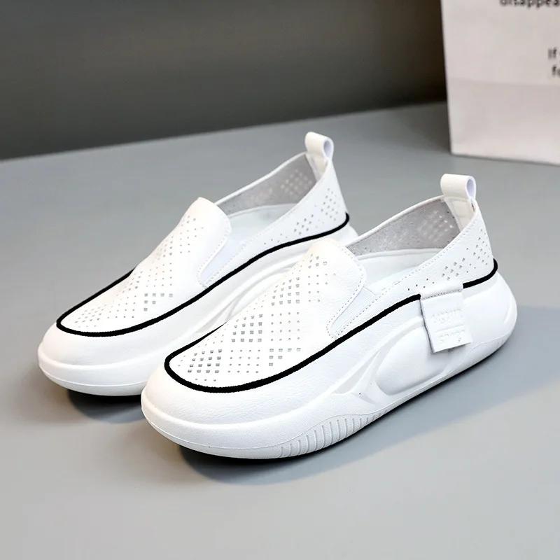Sports Shoes Woman Summer  In Casual Slip-on Sneakers Fashion Hollow Breathable Loafers Women Running Shoes Footwear 2024