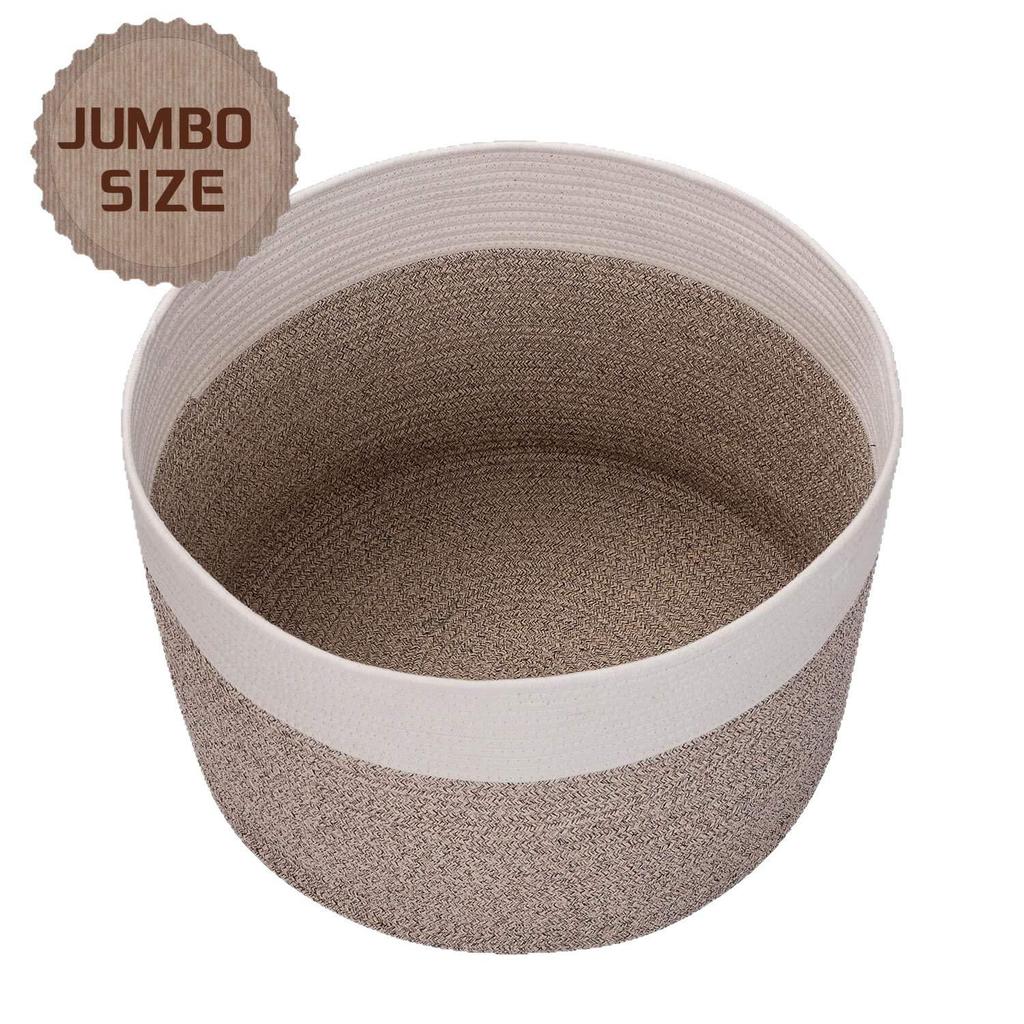 Cotton Rope Woven Basket - Foldable Wardrobe & Shelf Storage for Sundries