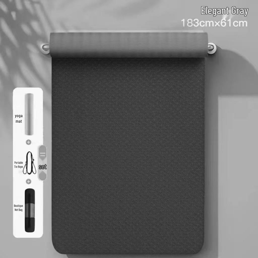 TPE doppelseitige rutschfeste verdickte verbreiterte Yogamatte - Geräuschdämmende Trainingsmatte für den Heimgebrauch (Kleine Mängel)