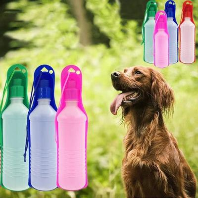 500 ml Hundewasserflasche, faltbarer Trinker, tragbarer Kunststoff-Wasserflasche für Haustiere, Outdoor-Reisen, Trinkwasser-Futternapf für Hunde