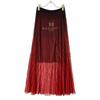 Balenciaga 502584 T6135 18Stainless Steel Red X Black See-Through Layered Pleated Skirt Skirt 34 RedUsed