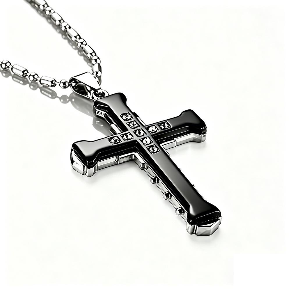 Elegant Multi-Layer Cross Pendant Necklace Jewelry