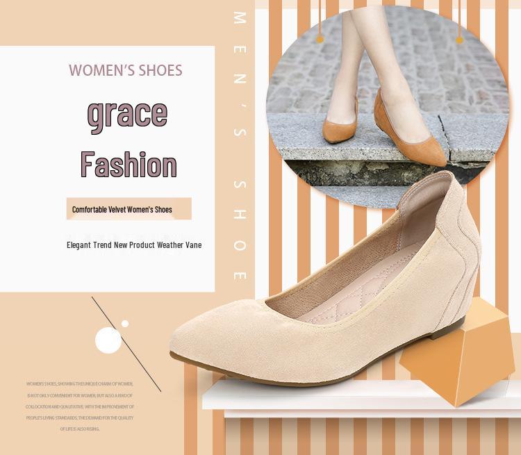 Schwarze Keilabsatzschuhe mit weicher Sohle für Damen - Höhensteigernd, Bequem für Büro und Flugbegleiter im Frühling und Herbst