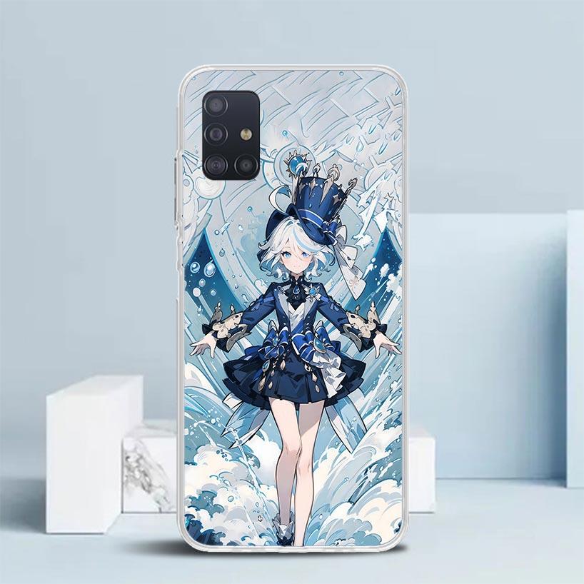 Cute Furina Genshin Impact Soft Cover for Samsung Galaxy A12 A22 A32 A52 A72 A02S Phone Case Note 20 Ultra 10 S10 Plus A51 A71 A