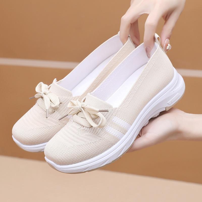 Spring and Autumn Women's New Foot Comfortable Soft Sole Walking Shoes Casual Fashion Sports Women's Shoes Middle-aged and Elderly Flat Shoes