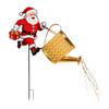 Portable Waterproof Garden Ornament Solar Powered Lights, Santa Watering Can Stake Light Weatherproof Lawn Lamps for Outdoor Patio Pathway Yard,