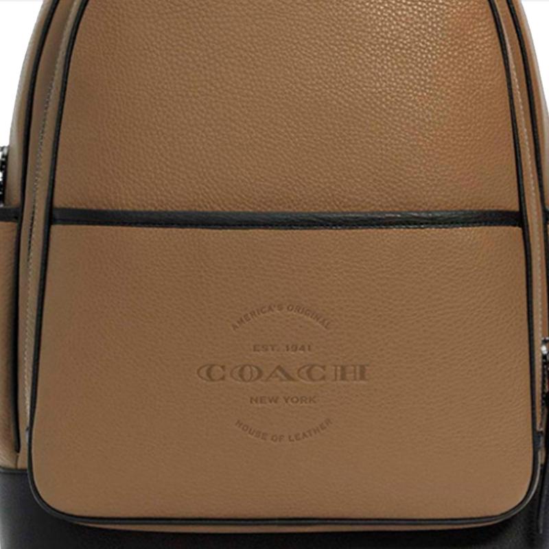 New COACH Thompson Leather Backpack Medium Unisex Khaki Brown C5388-QBSZ8