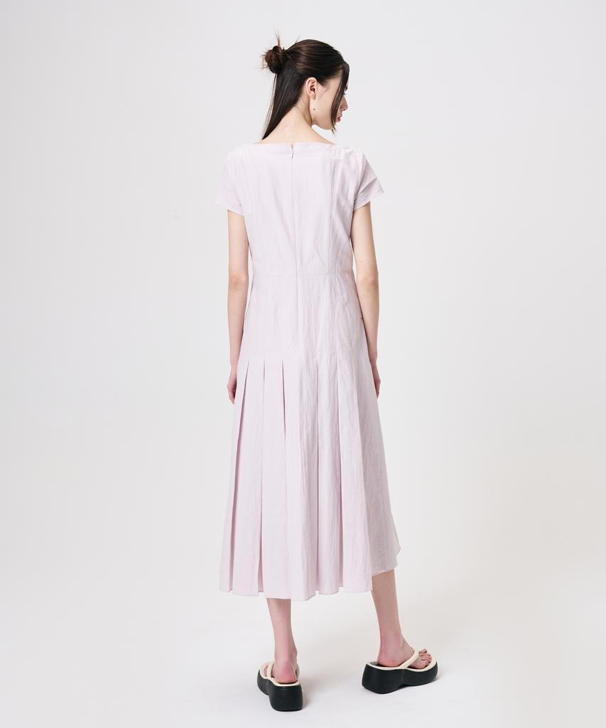 Etmont Linen Pleats Dress, Lavender Pink
