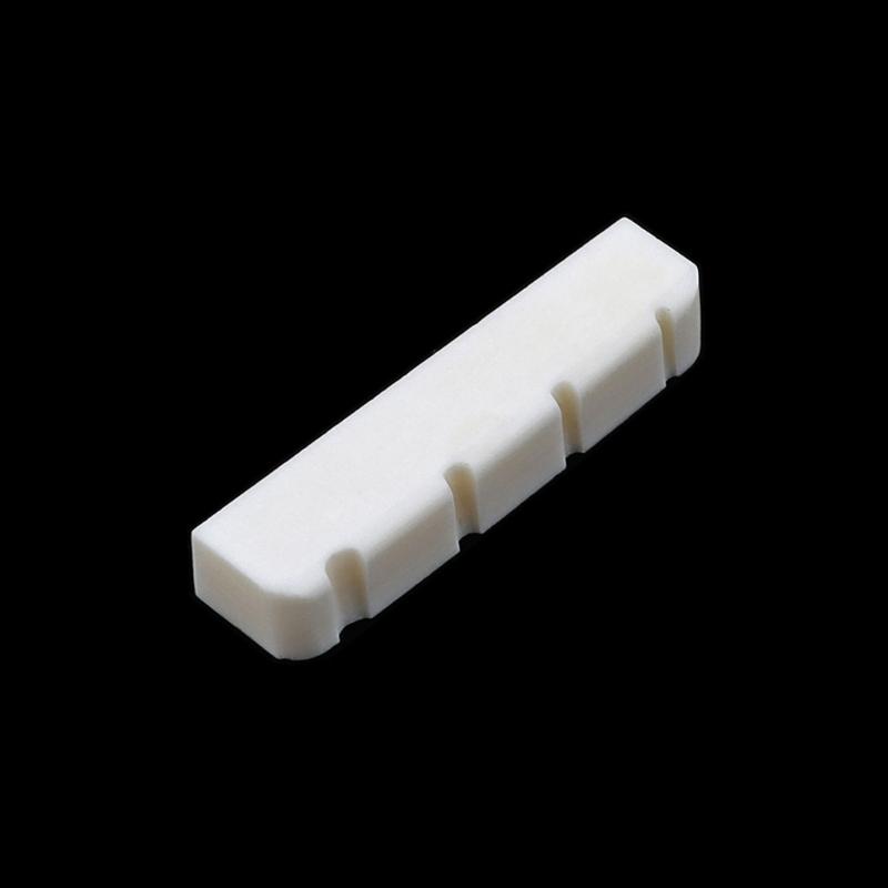 Flat Bottom Slotted Bass Bone Nut Up Saddle Modern Style Electric Bass 4 String PreSlotted Nut Replacement Parts