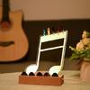 Multifunctional Electric Guitar Accessory Display Stand with Lights Professional Guitar Pick Organizers Wood Texture