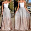 Women Sexy  Hot Stamping Strapless Sleeveless Long Party Elegant Dress
