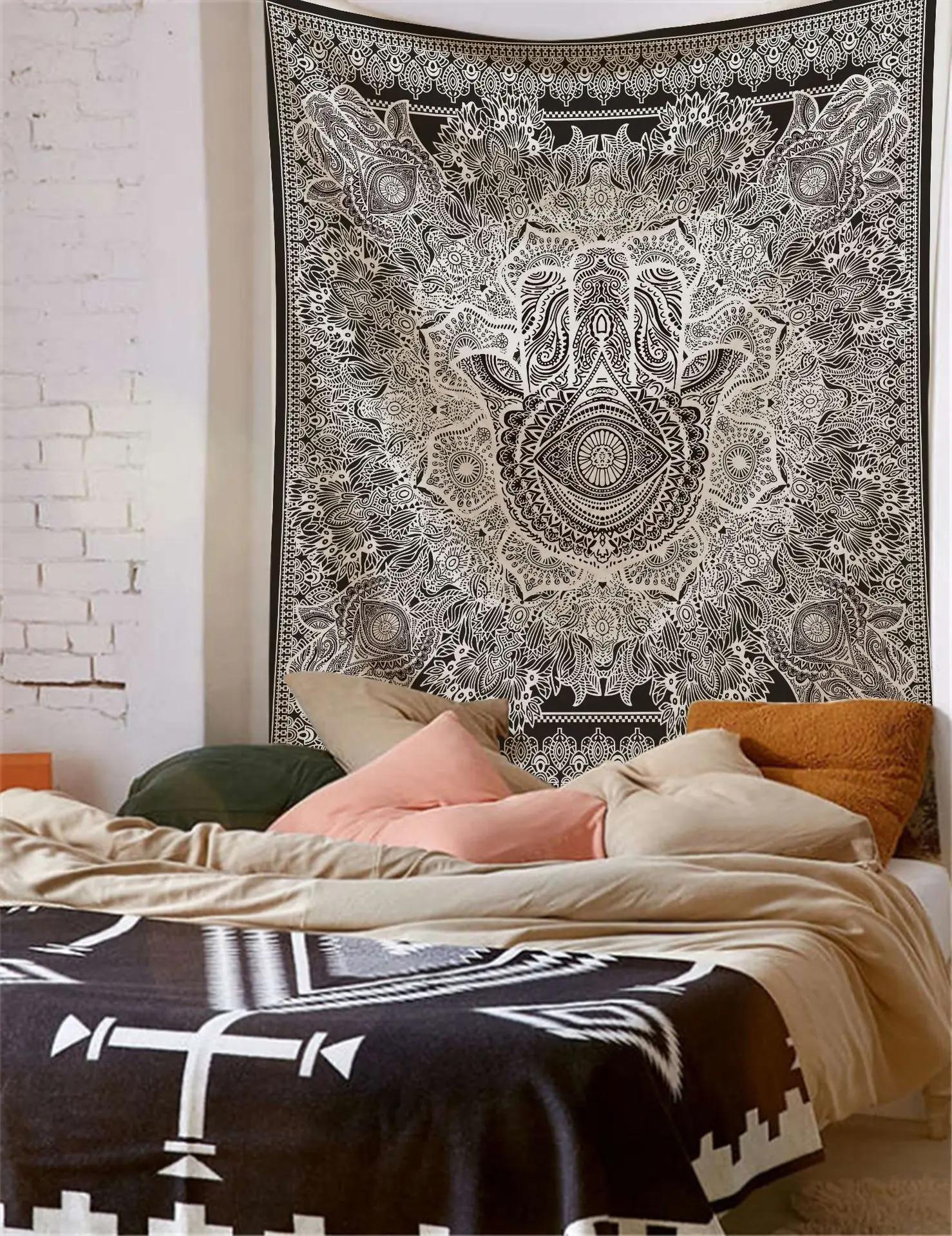 

VIKAMA Indian Mandala Decorative Tapestry Living Room Bedroom Hallway Wall Hanging Bohemian Style Tapestry 74x94cm(29x37in)