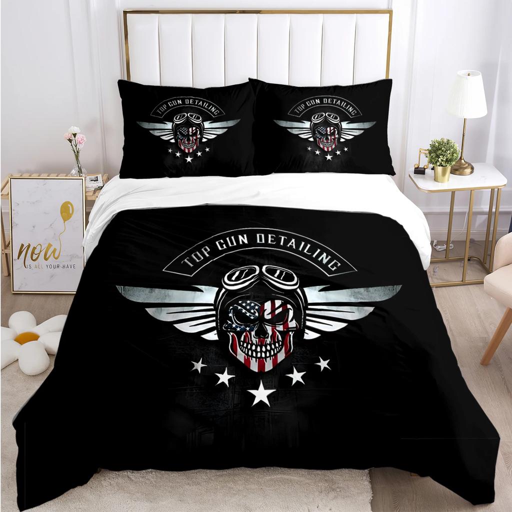 3D HD Print Classic Movie Top Gun Bedding Set,Top Gun Duvet Cover Comforter Soft Quilt Cover and Pillowcases For adults children