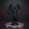 3D-gedruckte schwarze Dämonenstatue Halloween Schreibtischornament Dämonenritter Figur Sammlerstück Display