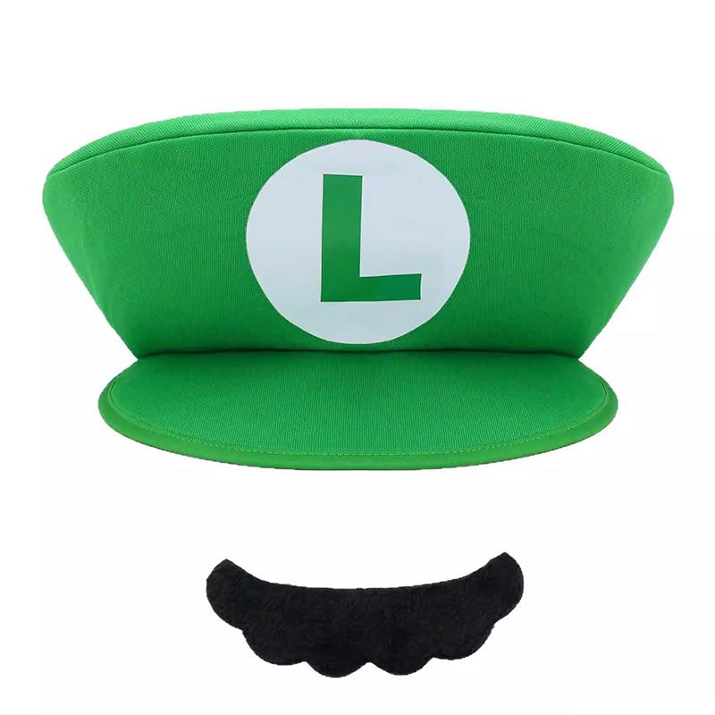 Anime Super Mario Bros Hat With Beard Cosplay Prop Mario Luigi Cosplay Costume Hats Halloween Party Caps Gift