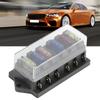 6 Way Blade Fuse Holder Box 12‑36V 6‑In‑6‑Out with 6pcs Fuse Universal Accessory for Car Truck