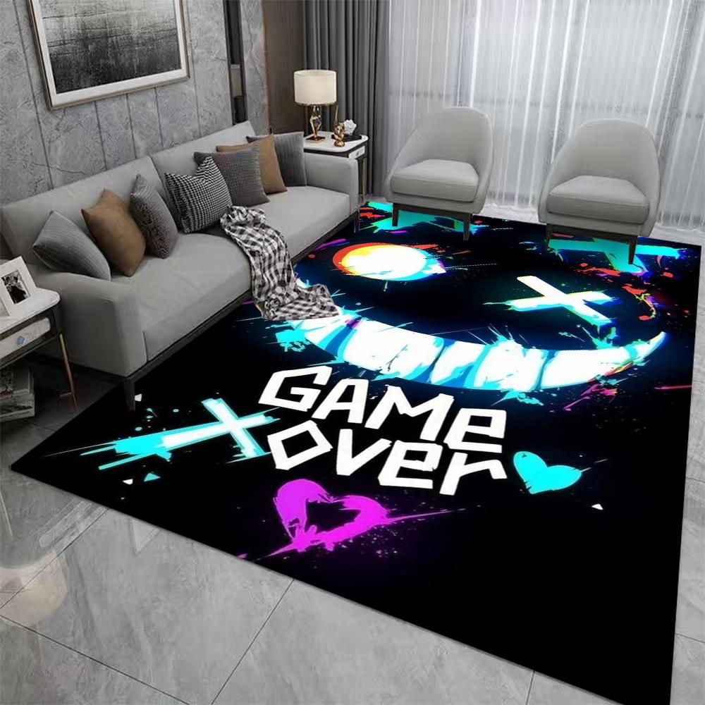 Cartoon Gamer Game Gamepad Area Carpet Rug for Living Room Kids Bedroom Sofa Kitchen Halloween Decor Child Non-slip Floor Mats