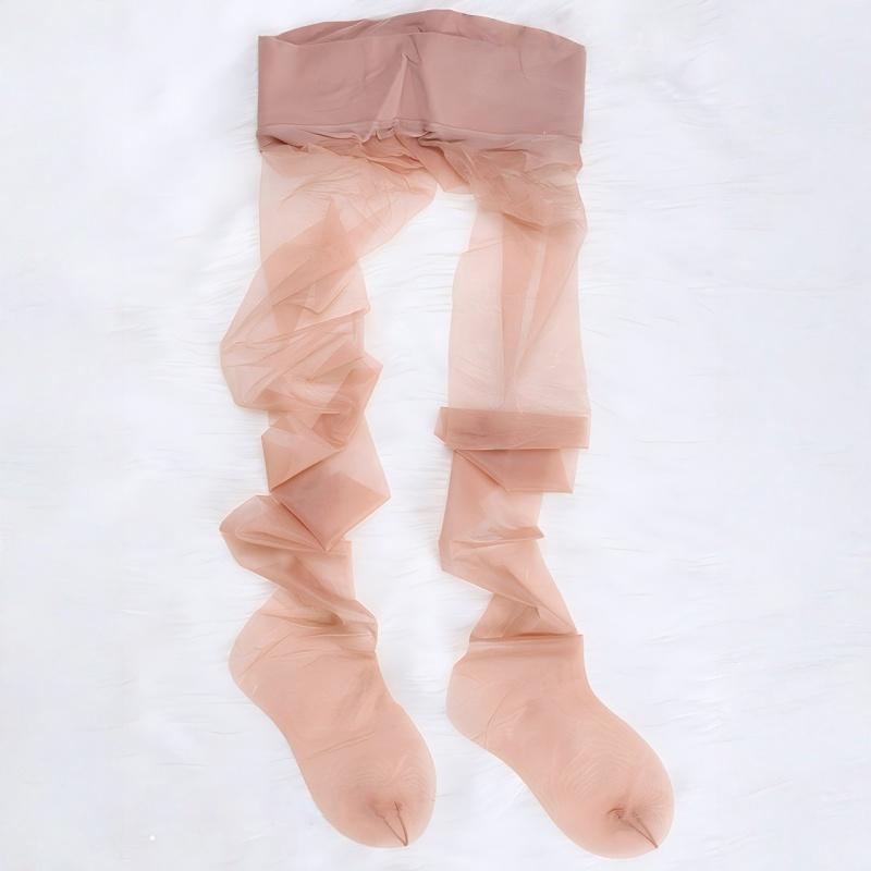 Deep Crotch Reinforced Toes Pantyhose 3D Summer See Through Stretchy Nylon Hosiery Women Ladies Foot Shaped Invisible Tights