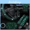 Accessory Set Diamond Rhinestone Car Steering Wheel Cover Seatbelt Covers Cup Coasters