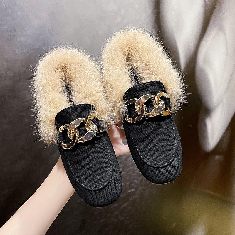 

Осенне-зимняя модная женская повседневная обувь плюс бархатные теплые тапочки, ленивая обувь 40