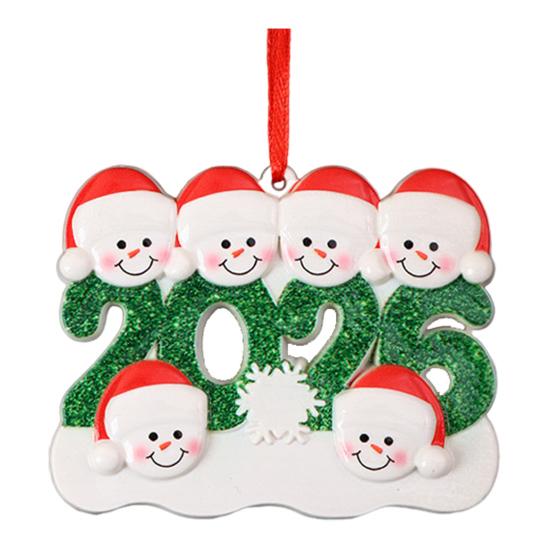 2026 Christmas Family Ornament Santa Hat Snowman DIY Family Name Xmas Tree Hanging Decoration Holiday Gift