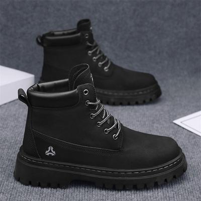 Martin Boots Men's Autumn New British Retro Rhubarb Boots Thick-soled Heightening Versatile Boots