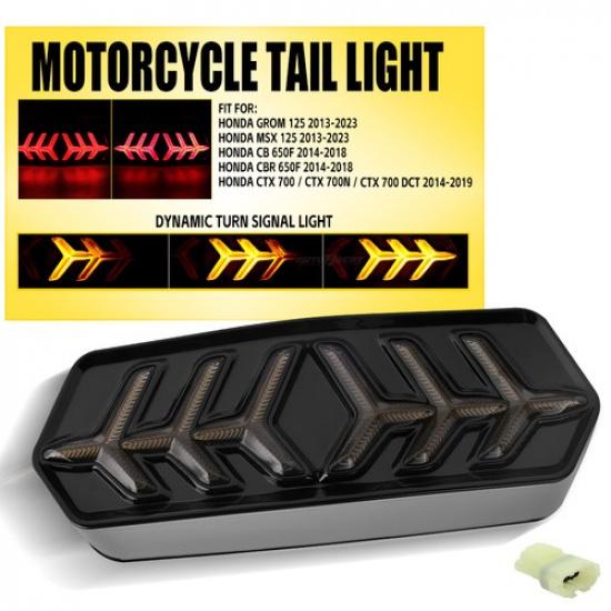 Rear Brake Tail Light Running Light For Honda GROM MSX 125 2013- Smoked